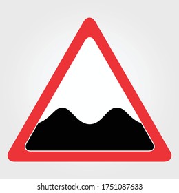 Uneven road sign. Vector illustration.