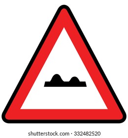 Uneven road sign. Vector Illustration.