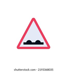 Icono plano de señalización de tráfico irregular, pictograma colorido aislado en blanco. Símbolo, ilustración del logotipo. Diseño de estilo plano