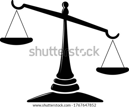 Uneven Scale Of Justice Icon Isolated On White Background