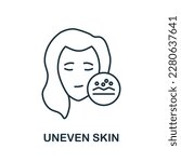 Uneven Skin line icon. Simple element from skin care collection. Creative Uneven Skin outline icon for web design, templates, infographics and more