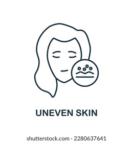 Uneven Skin line icon. Simple element from skin care collection. Creative Uneven Skin outline icon for web design, templates, infographics and more