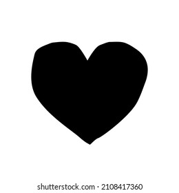 An uneven and ugly heart symbol on a white background