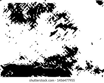 Unevenness texture. Grunge overlay layer. Distress background. Grungy stained template. Monochrome surface with dirty pattern in cracks, scratch, dots.  Old wall pattern
