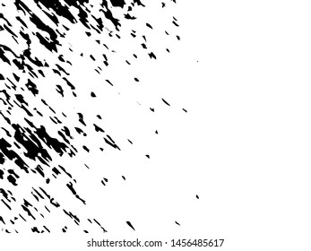 Unevenness texture. Grunge overlay layer. Distress background. Grungy stained template. Monochrome surface with dirty pattern in cracks, scratch, dots.  Old wall pattern
