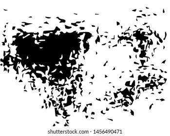 Unevenness texture. Grunge overlay layer. Distress background. Grungy stained template. Monochrome surface with dirty pattern in cracks, scratch, dots.  Old wall pattern