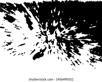 Unevenness texture. Grunge overlay layer. Distress background. Grungy stained template. Monochrome surface with dirty pattern in cracks, scratch, dots.  Old wall pattern
