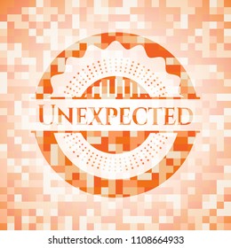 Unexpected abstract orange mosaic emblem