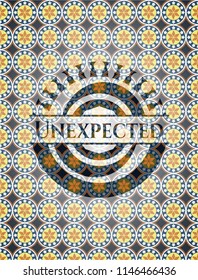 Unexpected arabesque emblem background. arabic decoration.