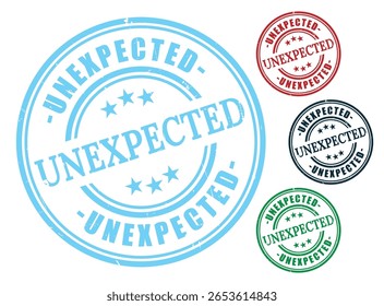 Unexpected Badge Collection, Grunge Rubber Sudden Event Stamp Set