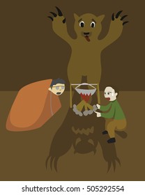 unexpected camp bear coming