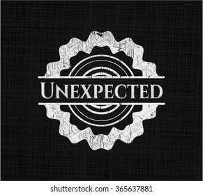 Unexpected chalkboard emblem on black board