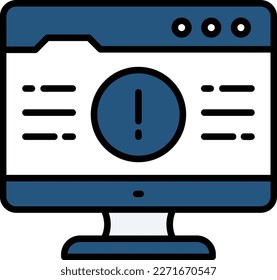 unexpected error sign while browsing concept, Exclamation mark on computer led screen vector icon design, Malware issue display stock illustration Cloud computing and Internet hosting services Symbol