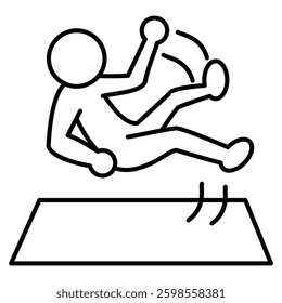 Unexpected Failure icon represented by person slips Line style.