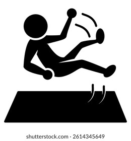 Unexpected Failure icon represented by person slips Black Filled style.