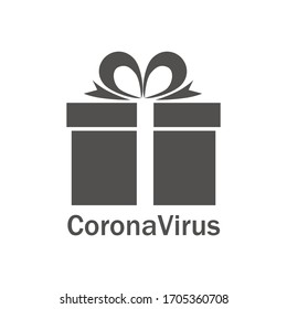 An unexpected gift. Coronavirus. Covid-19. Simple vector icon.