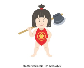An unexpected illustration of Kintaro.

The Japanese word "kin" means "Kintaro's initials."