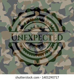 Unexpected on camouflage texture. Vector Illustration. Detailed.