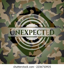 Unexpected on camouflage texture. Vector Illustration. Detailed. 