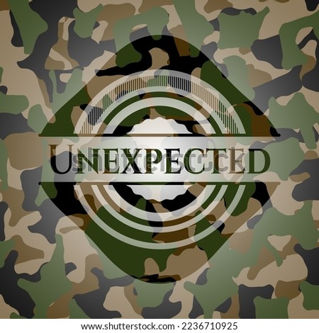 Unexpected on camouflage texture. Vector Illustration. Detailed. 
