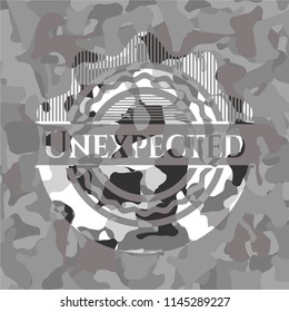 Unexpected on grey camo texture