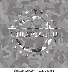 Unexpected on grey camouflaged pattern