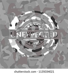 Unexpected on grey camouflaged texture