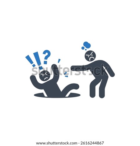 Unexpected Pitfall Situation Icon On White Background