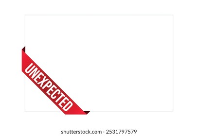 Unexpected red vector banner illustration isolated on white background