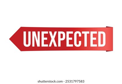 Unexpected red vector banner illustration isolated on white background