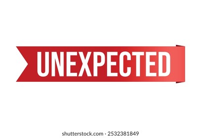 Unexpected red vector banner illustration isolated on white background