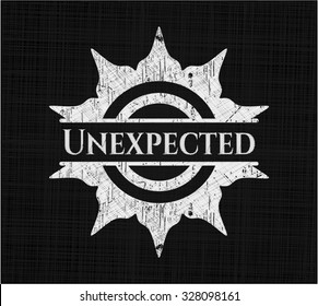 Unexpected written with chalkboard texture