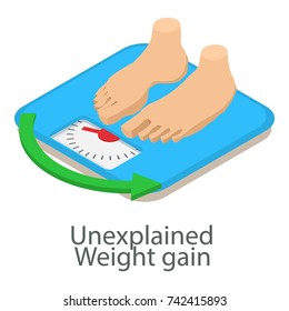 Unexplained weight icon. Isometric illustration of unexplained weight vector icon for web