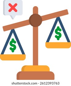 Unfair Icon Flat Vector Illustration