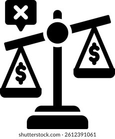 Unfair Icon Glyph Vector Illustration