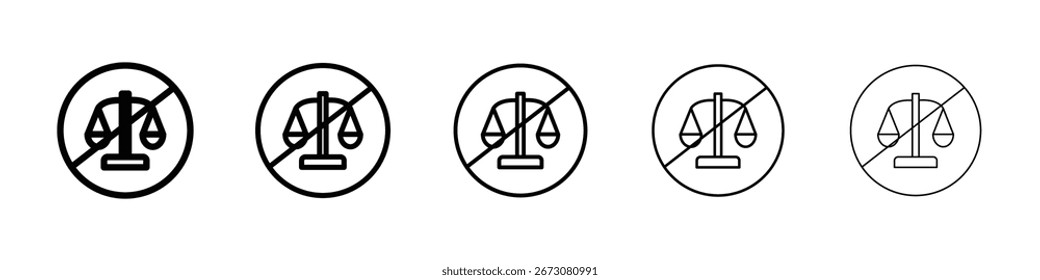 Unfair icon isolated vector on white background set