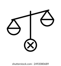 Unfaires Symbol Lineares Logo-Zeichen in Schwarz-Weiß
