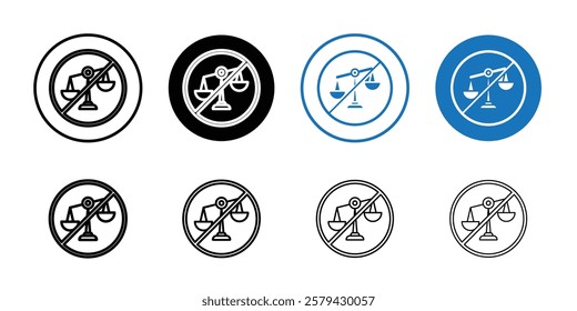 Unfair icon Outline thin set pack series
