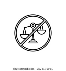 Unfair icon vector outline logo sign