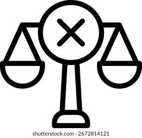 Unfair Line Icon Vector Design