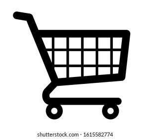 Unfilled shopping cart symbol icon