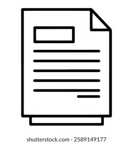 Unfinished Document Icon Representing Incomplete Paperwork, Work in Progress, and Office Tasks