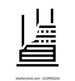 unfinished house glyph icon vector. unfinished house sign. isolated contour symbol black illustration