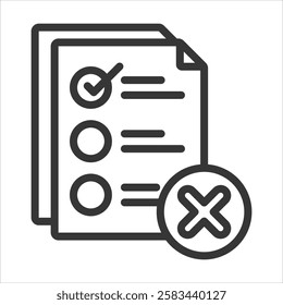 Unfinished Outline Icon Vector Illustration