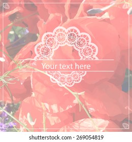 Unfocused floral background with a place for your text. Element for card design. Vector illustration