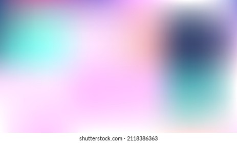 Unfocused Mesh Vector Background, Hologram Magic Teal. Dreamy Pink, Purple, Turquoise Glitch Female Magic Girlie Background. Tech Rainbow Fairytale Iridescent Pearlescent Holographic Paper