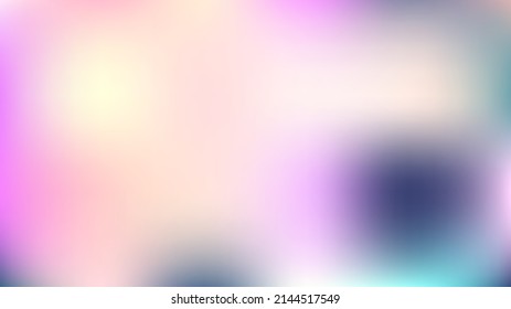 Unfocused Mesh Vector Background, Hologram Neon Overlay. Funky Pink, Purple, Turquoise Dreamy Tender Lights Girlie Background. Rainbow Fairytale Iridescent Pearlescent Holographic Dark Wallpaper