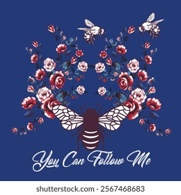 unfold your wings calligraphy slogan with colorful flowers in flying butterfly shape vector illustration on black background