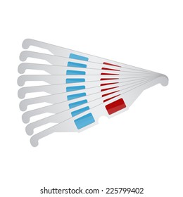 Unfolded 3d cinema glasses in shape of fan