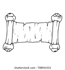 An unfolded ancient scroll. Old parchment. Vector illustration.
